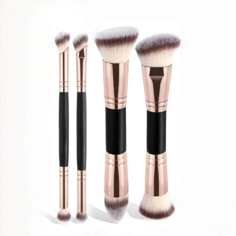 4ks Základní sada štětců na make-up se dvěma konci s krabičkou Foundations Powder Blush Podrobnosti pro štětce na oční stíny Cestování pro začátečníky — image 8