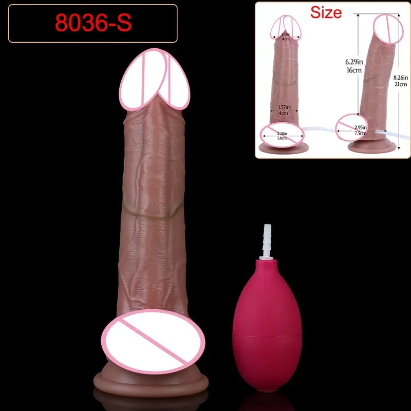 Deep Veins Ultra Squirting Dildo Silicone Skin Touch Long Ejaculating Butt Plug For Men Women G-Spot Stimulate 18+ Sex Toys