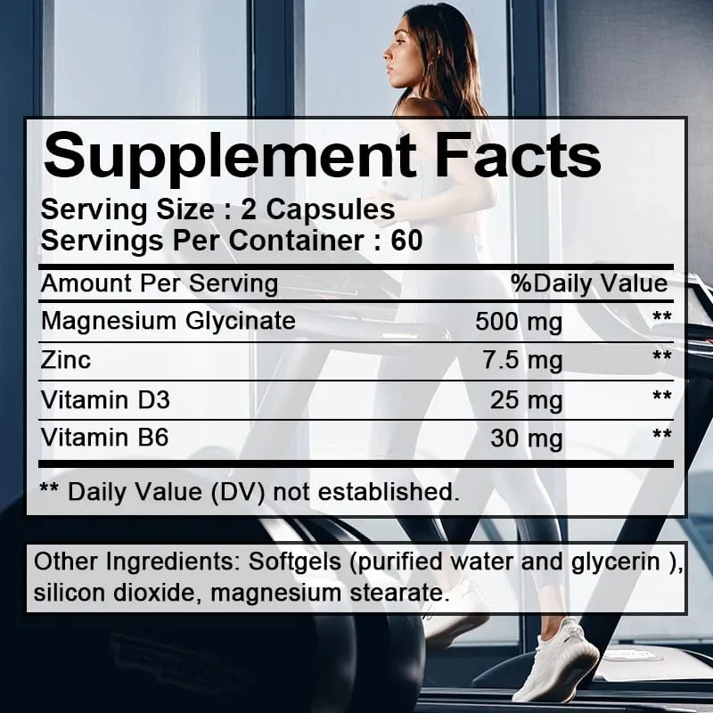 Daitea Magnesium dan Zinc Capsules - Suplemen Magnesium Glisinat untuk Mendukung Sendi Saraf Otot dan Kesehatan Jantung