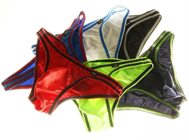 Men Color Block Triangle Briefs Low Rise Fashion Male Underwear Panties