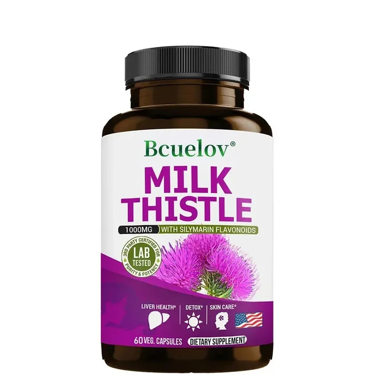 Milk Thistle Extract 1000mg - Gluten-Free Non-GMO Antioxidant Supplements for Healthy Skin Liver Detox Digestion Immune