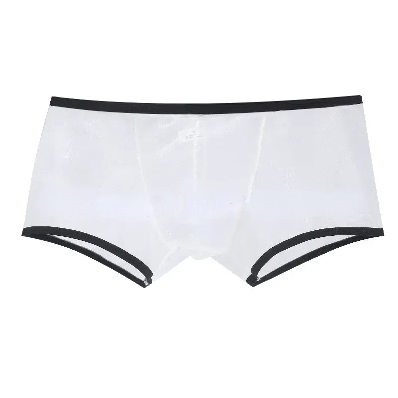 Gli uomini vedono attraverso boxer ultrasottili pantaloncini U sacchetto convesso intimo mutandine mutande a vita bassa trasparenti Qucik-Dry