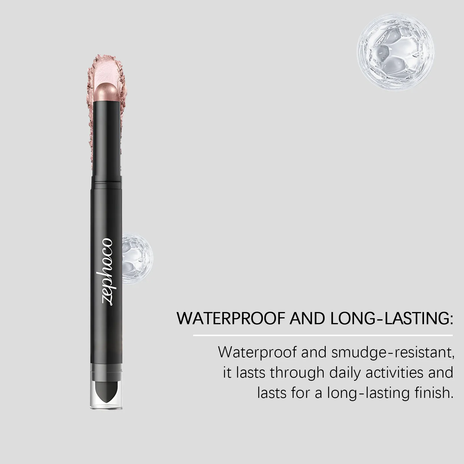 Waterproof Eye Shadow Stick with Brushes Long Lasting High Pigmented Double Head Eye Shadow Stick 8 Colors Maekup