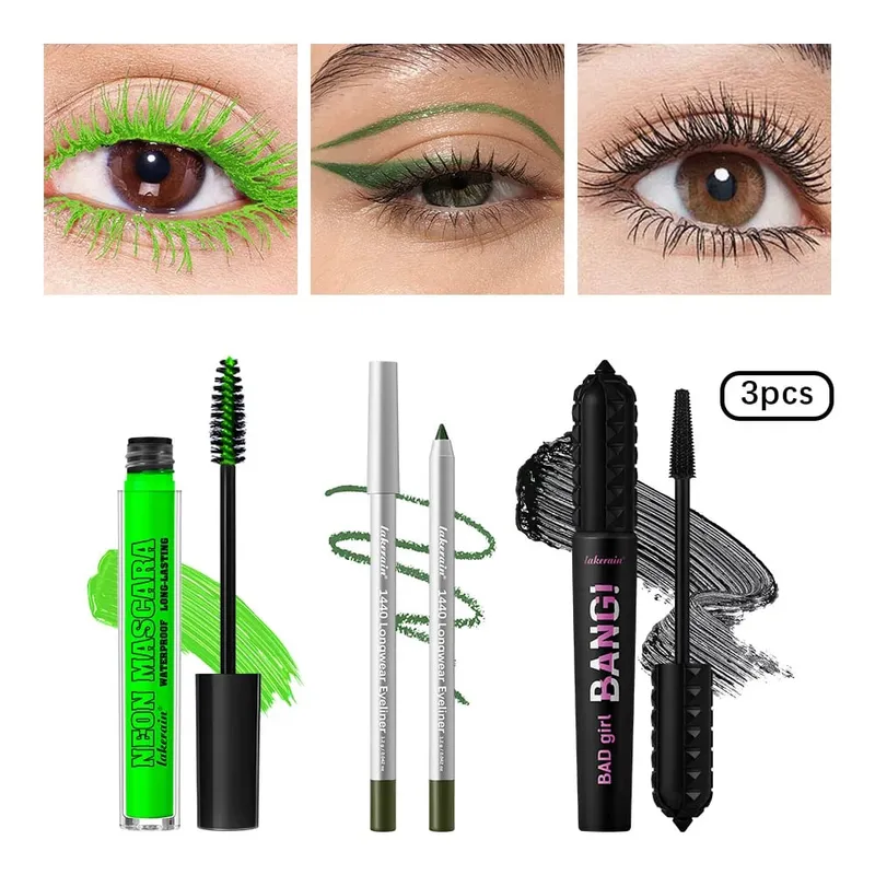 3Pcs Eye Makeup Set Purple Mascara Black Volume Mascara Eyeliner Pencil Waterproof Long Lasting Party Festival Eye Cosmetic Kit — image 14