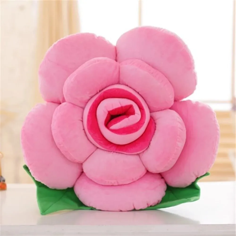 New Large Rose Shaped Pillow Plush Colorful Sofa Flower Cushion Simulated Car Interior Cushion Wedding Party Supplies — image 5