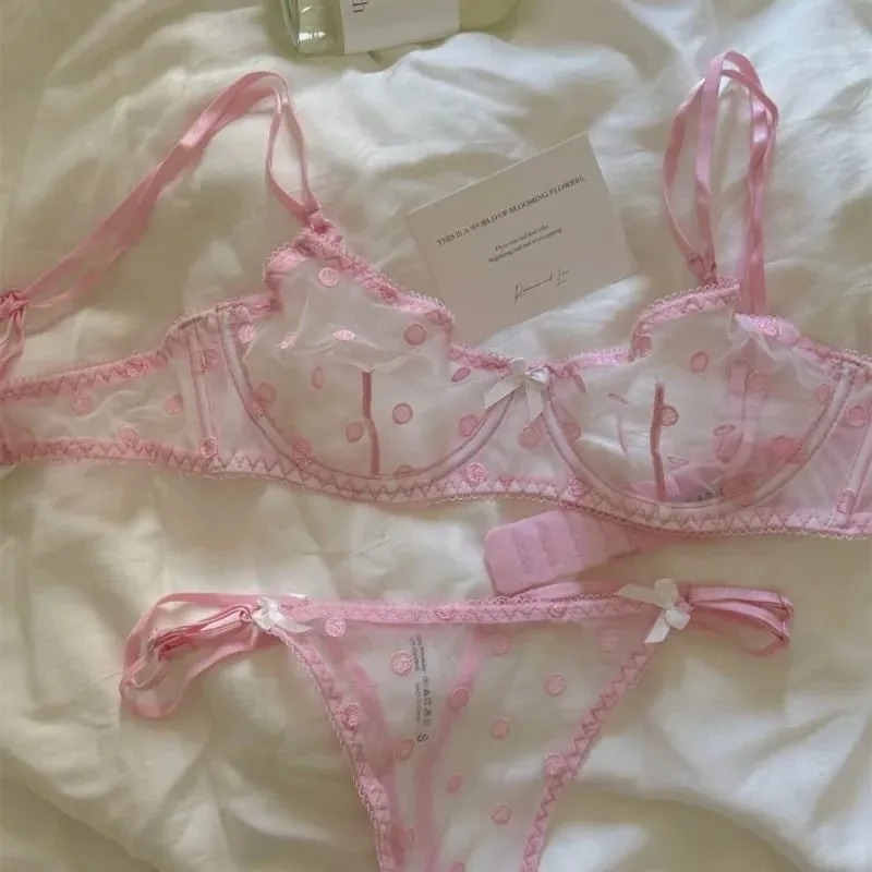 Panty Bra Set Francesa Mesh Ultra-Fino Push Up Minimizador para Seios Grandes Anti-Queda Plus Size Conjunto Sexy BANERDANNI S-XL — image 4