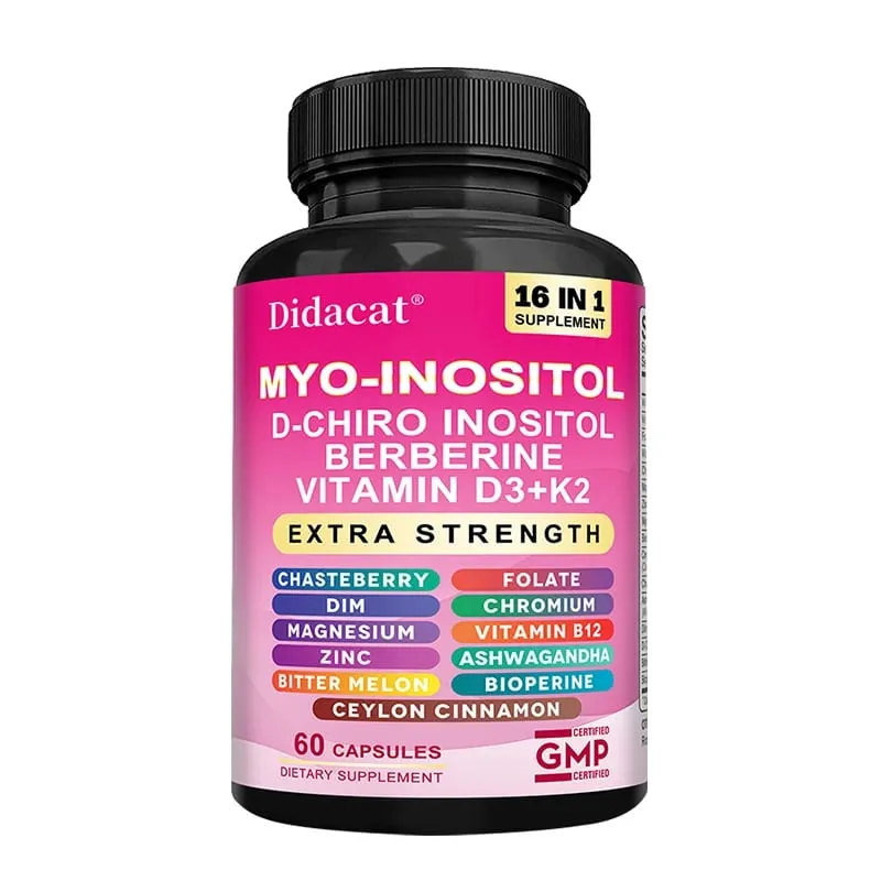 Myo Inositol Complex Capsules D-Chiro-Inositol & Vitamin D3 K2 Natural Daily Wellness Mood Relaxation & Body Vitality Support