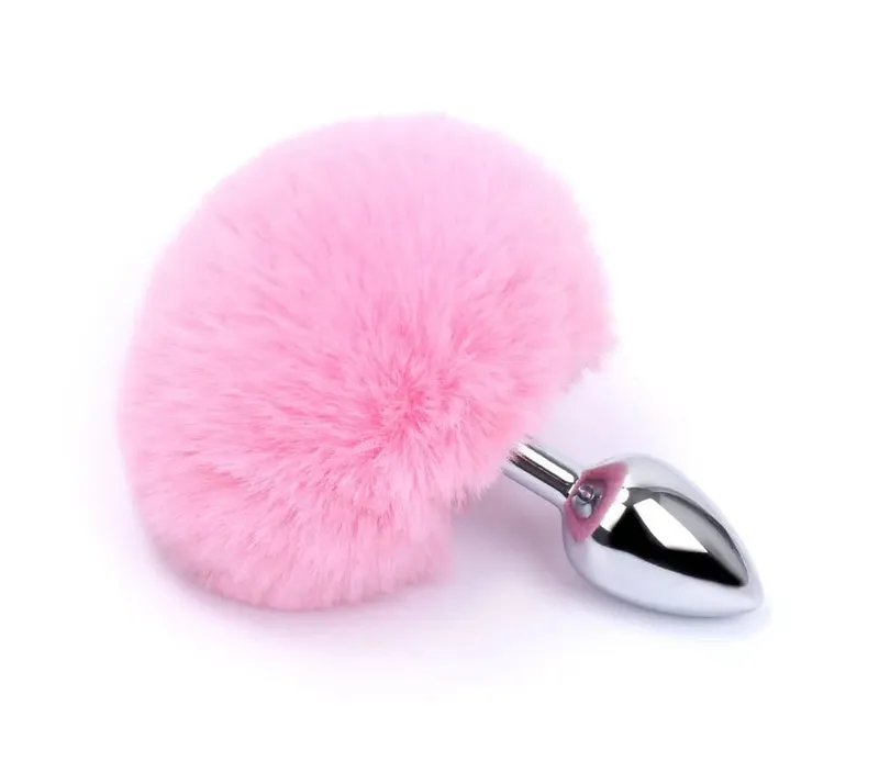 Plush Silicone Rabbit Tail Butt Plug Vibrator Dildo Prostate Massager Sex Toy Men Women Adult Reusable