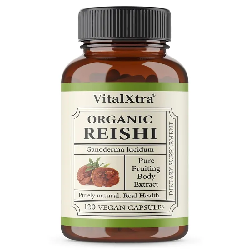 Kapsul Cendawan Reishi 1000mg Ganoderma Lucidum Menyokong Relaksasi Kesihatan Kekebalan Tubuh Tidur & Tenaga Asli Vegan Bukan GMO
