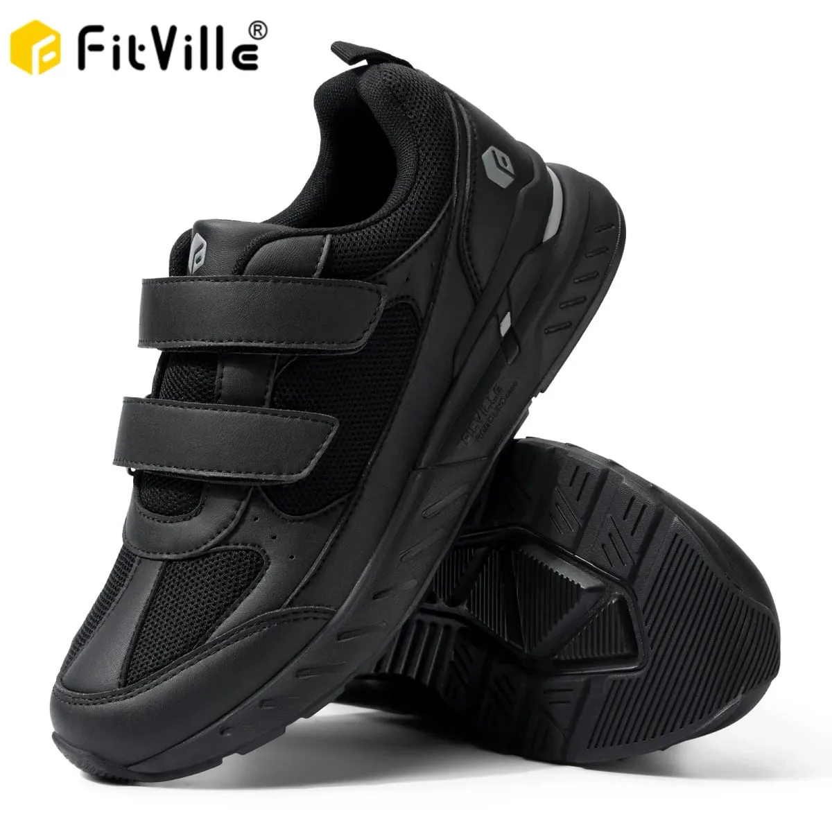 FitVille Diabetic Shoes for Men Extra Wide Width Adjustable Closure Walking Shoes Slip-on Sneakers for Foot Pain Relief Swollen — image 1