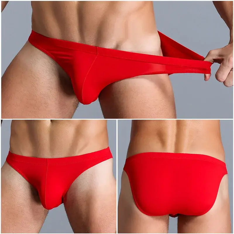 ชายผ้าไหมน้ำแข็งชุดชั้นในกางเกงBreathableต่ำเอวU-นูนUndershortsกางเกงขาสั้นสีทึบกางเกงผู้ชายกางเกง — image 12
