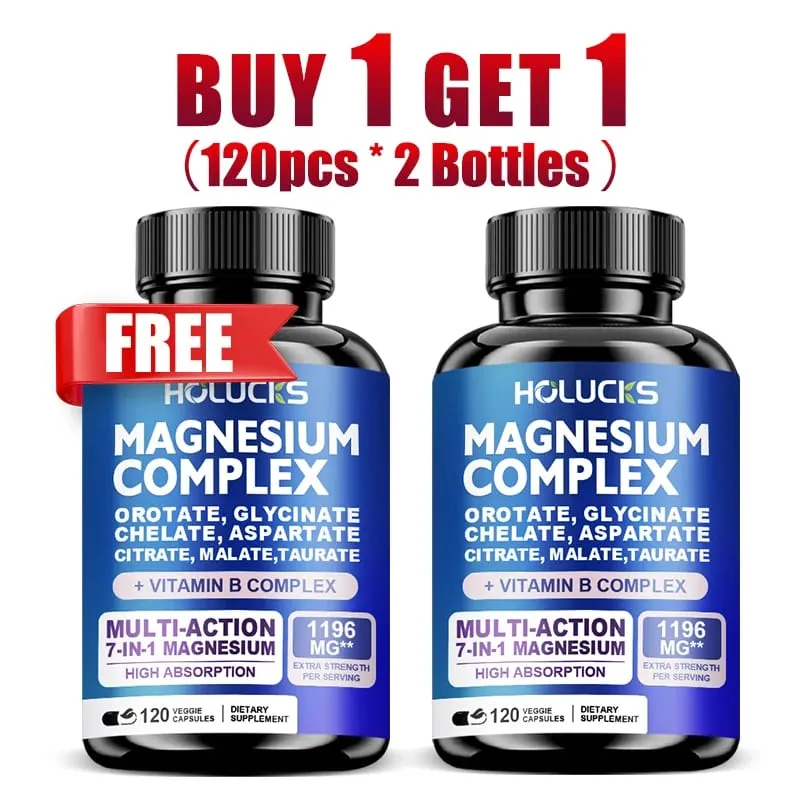 Magnesium Complex Capsules with Vitamin B6 Support Sleep Bone Heart Health Stress Relief Muscle Strong Nerves Metabolism