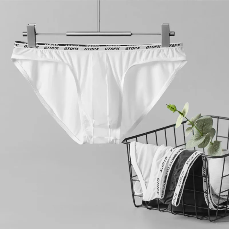U Convex Pouch Low Waist Men\'s Briefs Transparent Mesh Underpants Thin Breathable Fabric Suitable for All Seasons