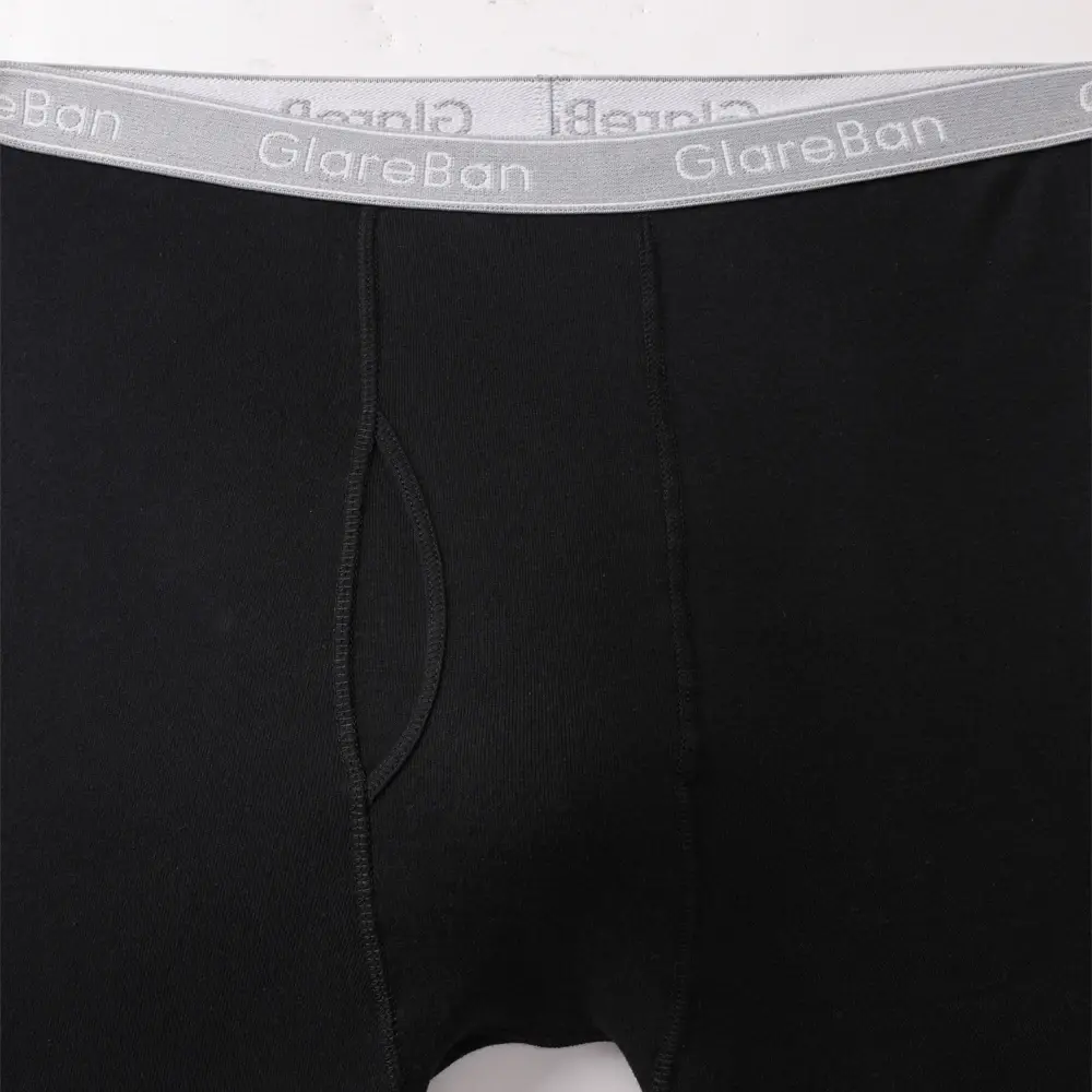 4 pièces noir longue jambe 100% coton Boxer pour hommes nouveaux sous-vêtements hommes marque culottes et caleçons pour Homme Shorts boîte Slip slips — image 3