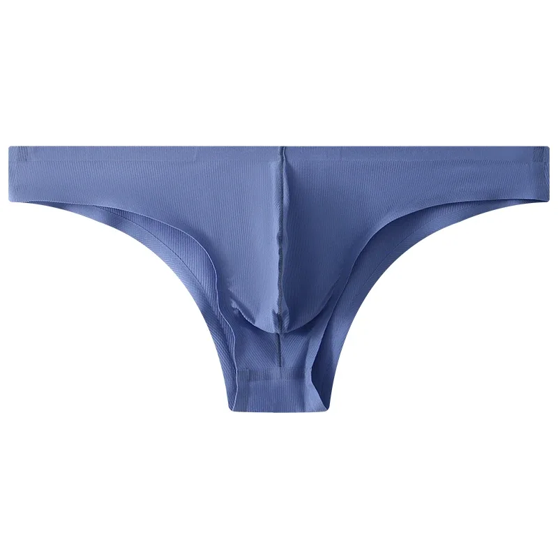Sous-vêtements pour hommes, demi-hanche, petit Triangle, taille basse, Sexy, jeunes hommes, slip en soie glacée, sans couture, culotte d'été légère et respirante