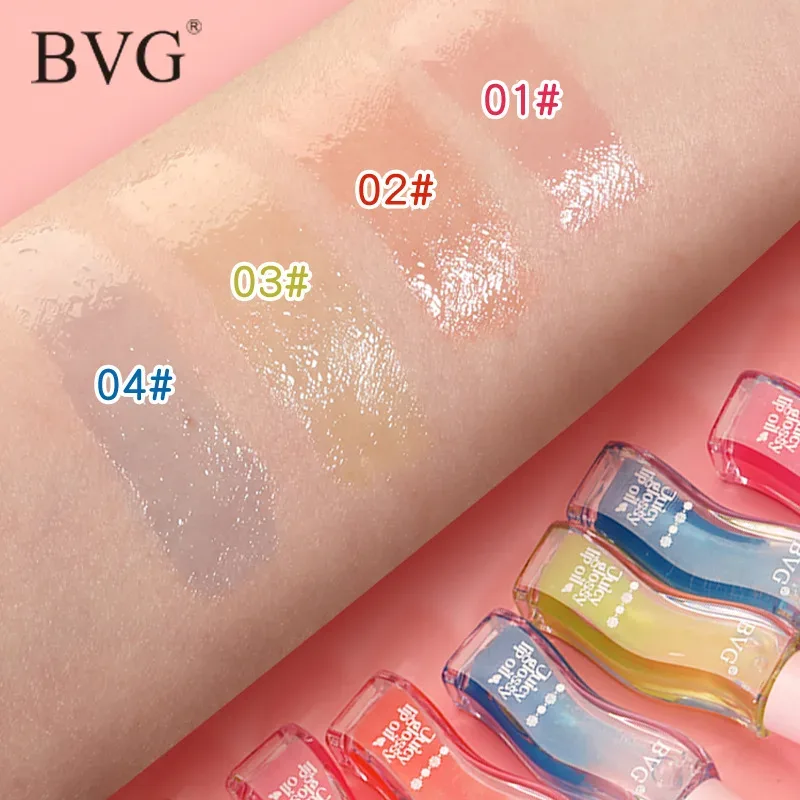 Wave Bottle Juicy Lip Oil โปร่งใส Lip Plumper Moisturizing Lip Gloss Daily Lip Makeup