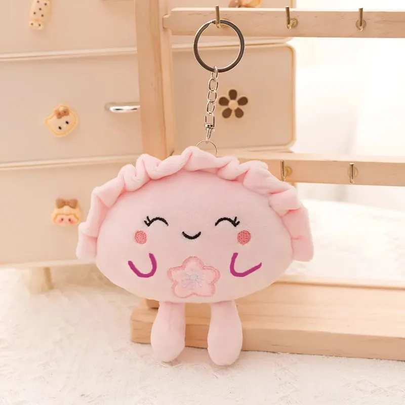 Porte-clés d'oreiller en peluche de boulettes mignonnes 13/35cm, boulettes alimentaires colorées multi-saveurs, jouet doux Kawaii, boulettes frites avec cœur rouge