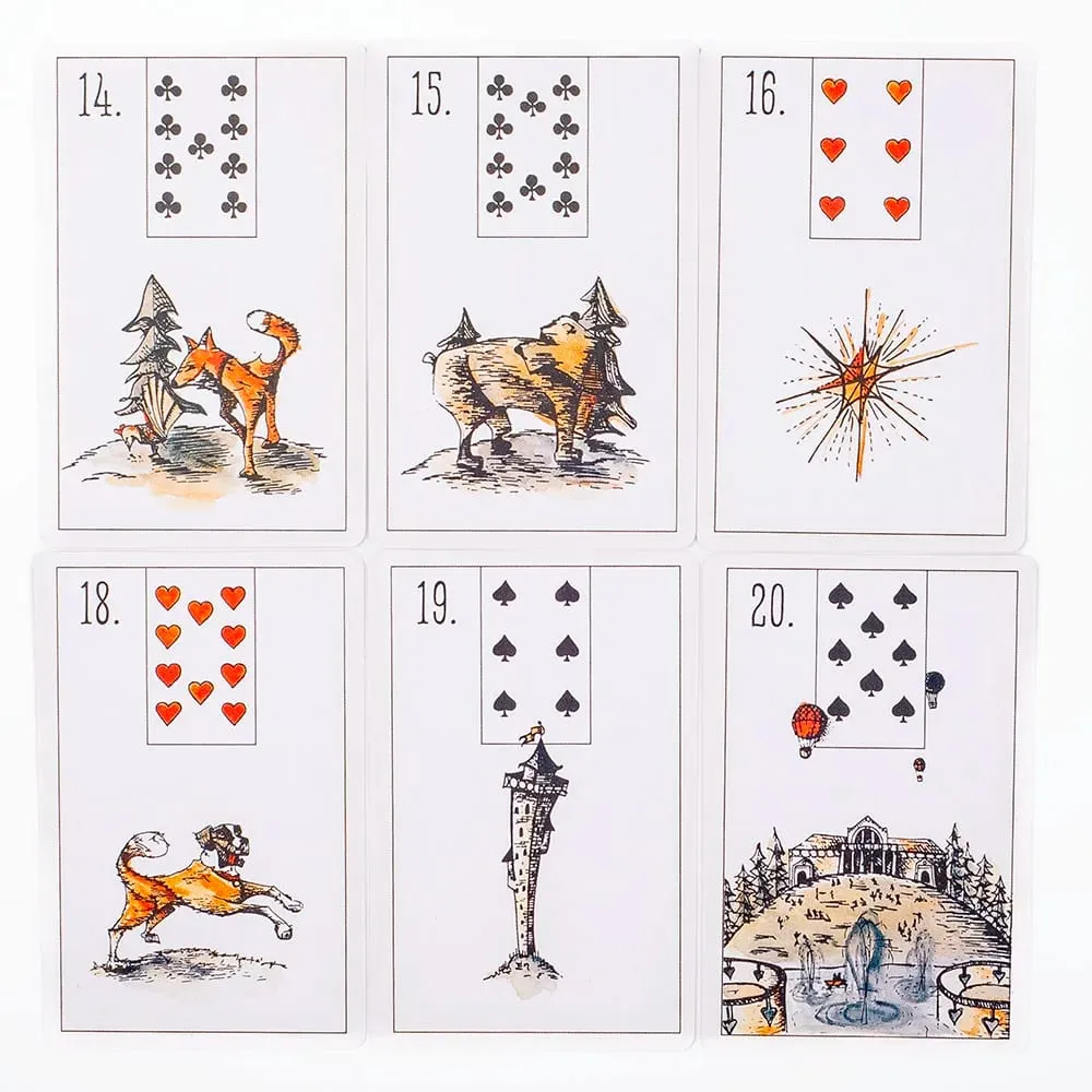 Talán Lenormand 52 kártyás pakli - Kezdőbarát sorsjóslás Tarot jósló társasjátékhoz 9,7x6,3 cm