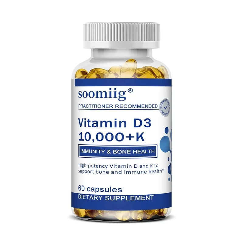 Vitamin D3 + K - Supplement for Immune Support Bone & Heart Health Vitamin D with MK-7 (Vitamin K2) Non-GMO Gluten-Free