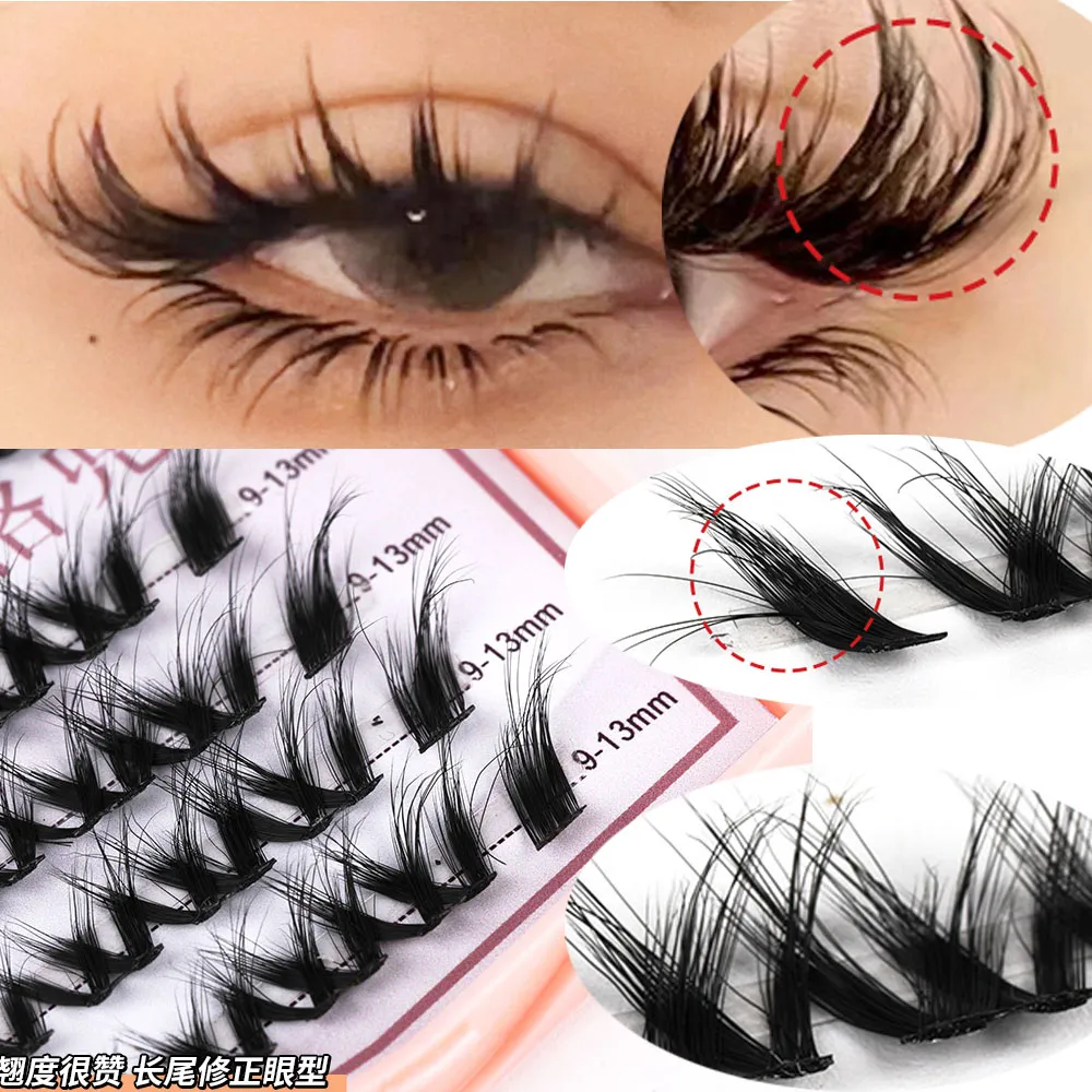 NEW Mix 8DFluffy Single Cluster Extension Eyelash Segmented Natural Mink cat Eye Effect μακιγιάζ Βλεφαρίδες Ατομικές ψεύτικες βλεφαρίδες