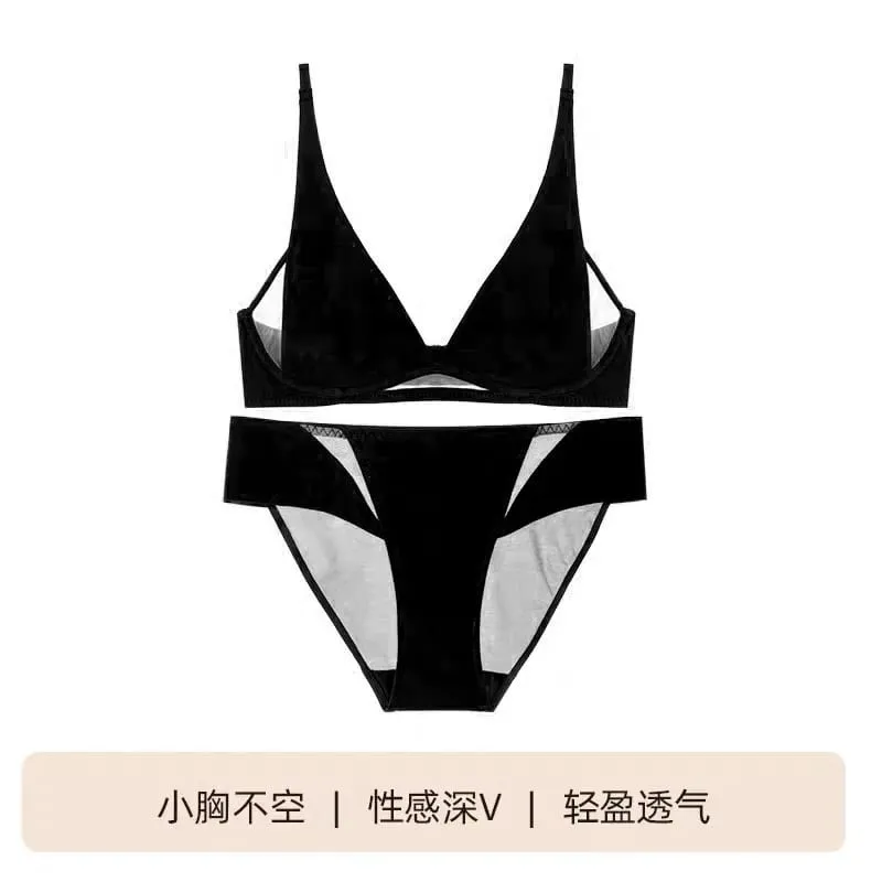 الفرنسية مثلث الصدرية أرنب الأذن كوب عميق الخامس اللاسلكية Bralette للتمثال الصغير لا فجوة مثير مجموعة الملابس الداخلية تنفس الصيف رقيقة