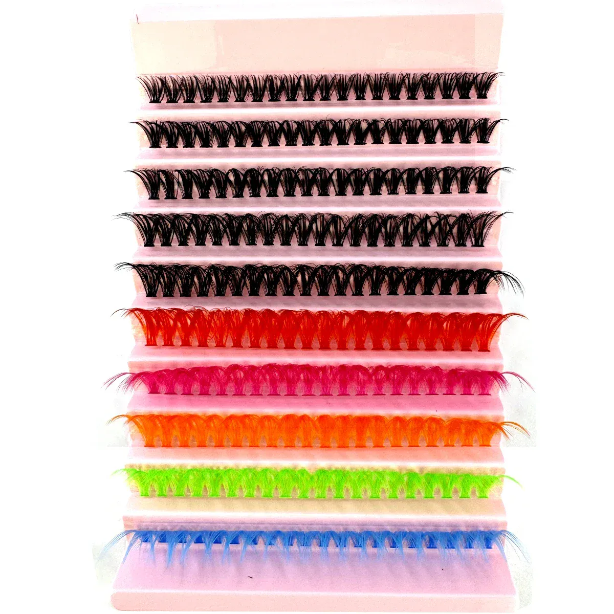 120 clusters of 6-color + black eyelash clusters colored eyelash clusters individual eyelashes D-roll colored false eye