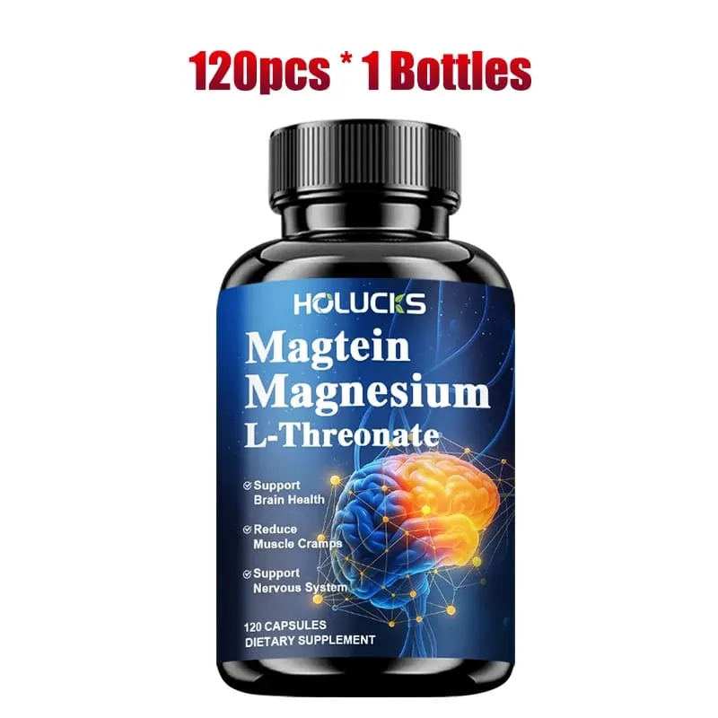 Magnesium L-Threonate Capsules Enhance Focus Sleep Quality Memory & Relaxation Strongly Support Nerve & Bone Health Care