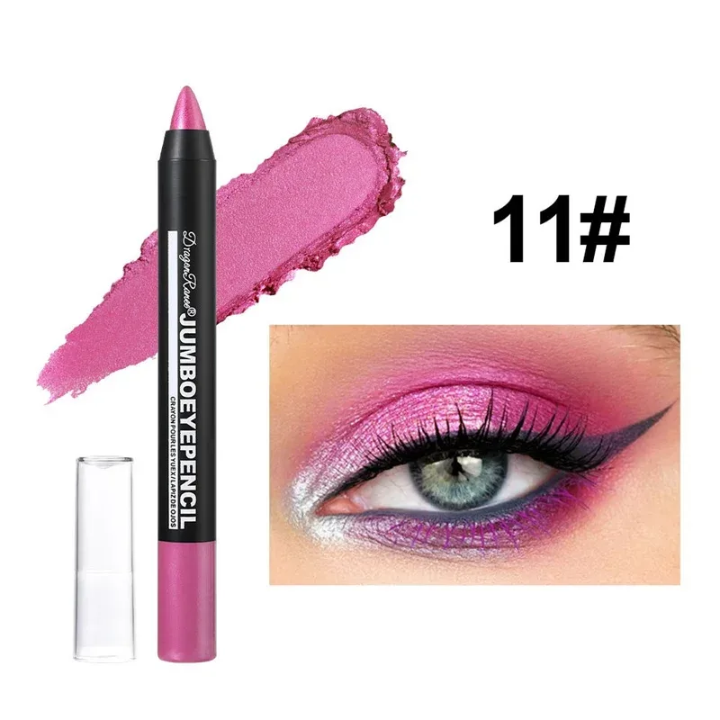 Smoky Green Eyeshadow Pencil Waterproof Pearlescent Metallic Glitter Eye Shadow Stick Highlighter Pen Eye Makeup Tools 12 Colors
