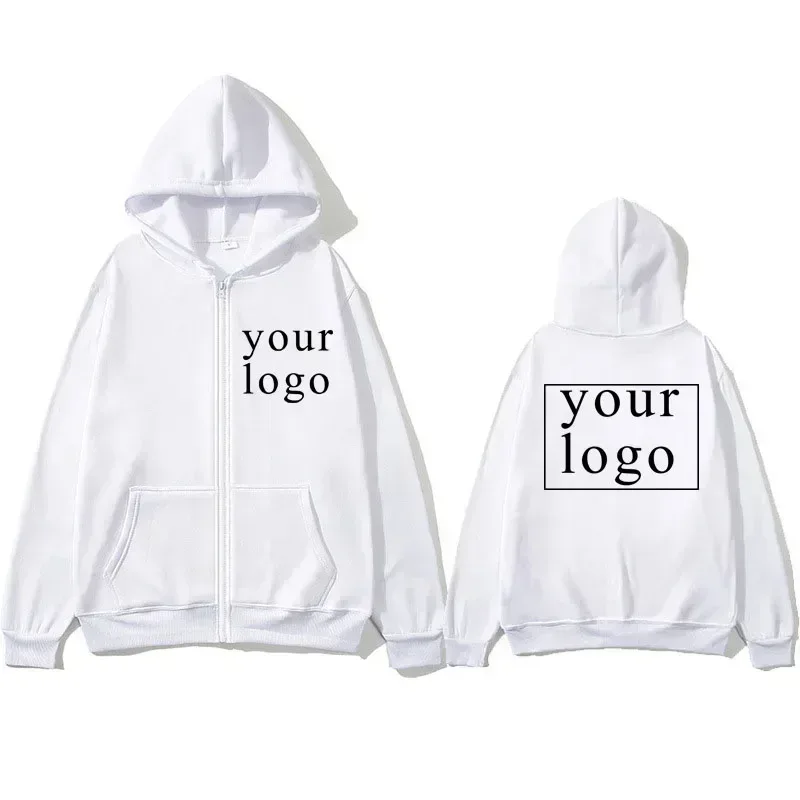Novo masculino feminino diy zíper cardigan hoodie 2025 nova moda seu próprio design marca logotipo/imagem personalizado em qualquer lugar