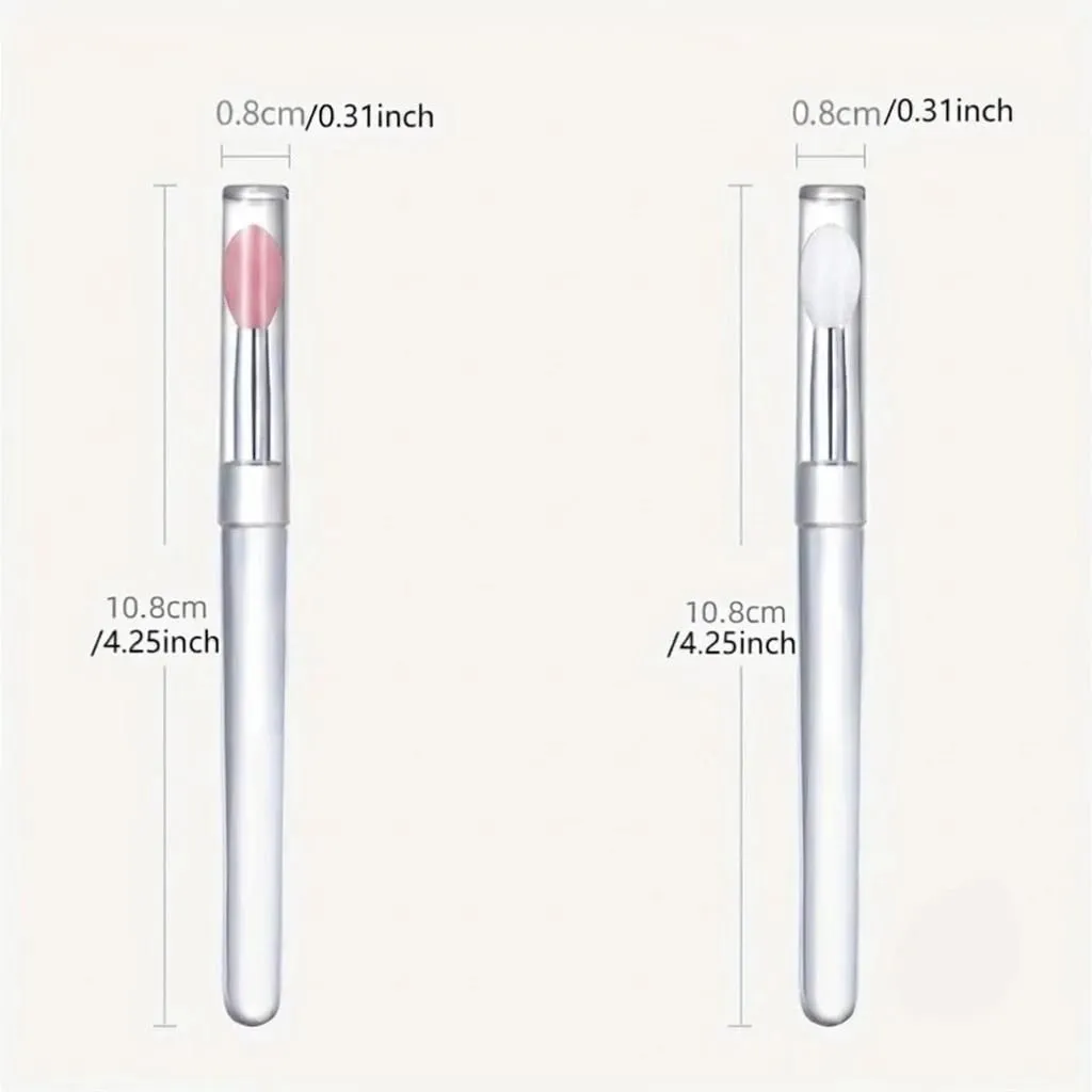 12pcs Silicone Lip Makeup Brushes with Dustproof Cover Lipstick Applicator Suitable for Lip Gloss Eyeshadow Makeup Tools
