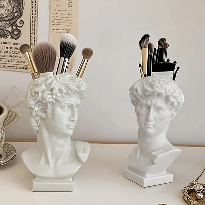 Sáng Tạo Tượng David Hình Bàn Chải Nồi Để Bàn Đồ Trang Trí Hộp Bảo Quản Hộ Gia Đình Trang Điểm Người Tổ Chức — image 5