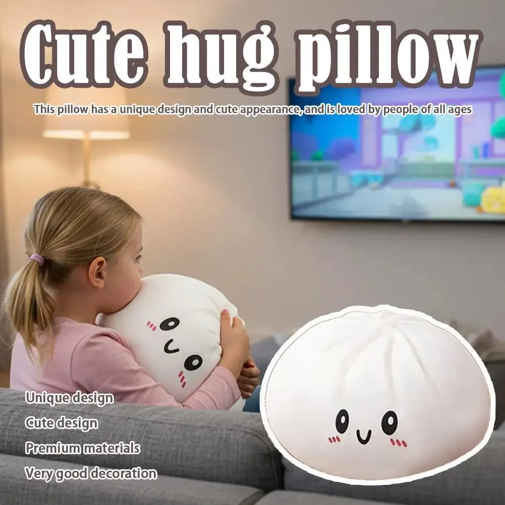 Cute Giant Dumpling Plush Pillow Soft PET Stuffed Squishy Toy Hug Companion Home Sofa Bed Decor Stress Relief Toy for Kids Adult