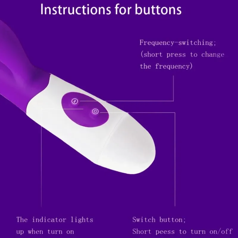 Rabbit Vibrator G-Spot Silicone Dildo Dual Vibrating Clitoris Stimulator 10 Speeds Rechargeable Waterproof Sex Toy for Women — image 3