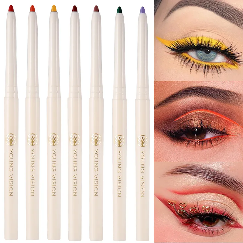 Silky Long Lasting Eye Liner Pencil Blade Tip Natural Matte Wine Red Eyeliner Easy To Color and Waterproof Eye Make Up Cosmetics