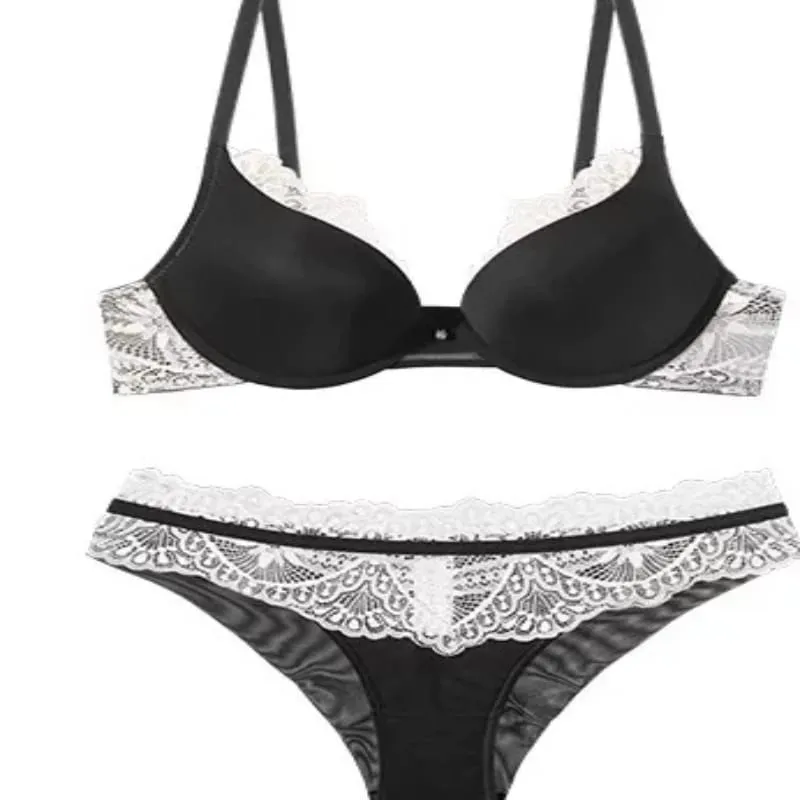 Ladies Soft Underwire Lace Lingerie Set Push‑Up Bra Anti Sagging Lifting Comfort Lightweight Casual Women Underwear Kit — image 4