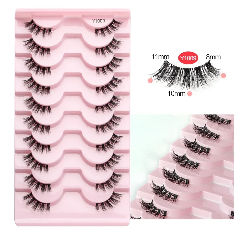 Half Lashes Cat Eye Lashes 3D Natural Winged End Eye Elongated Lashes Fox Eye Lashes Faux Mink Lashes Makeup