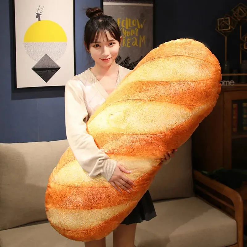 20-50CM Giant Bread Plush Long Pillow Toy Soft Funny Simulation Food Toy Creative Cushion Birthday Present Christmas Gift