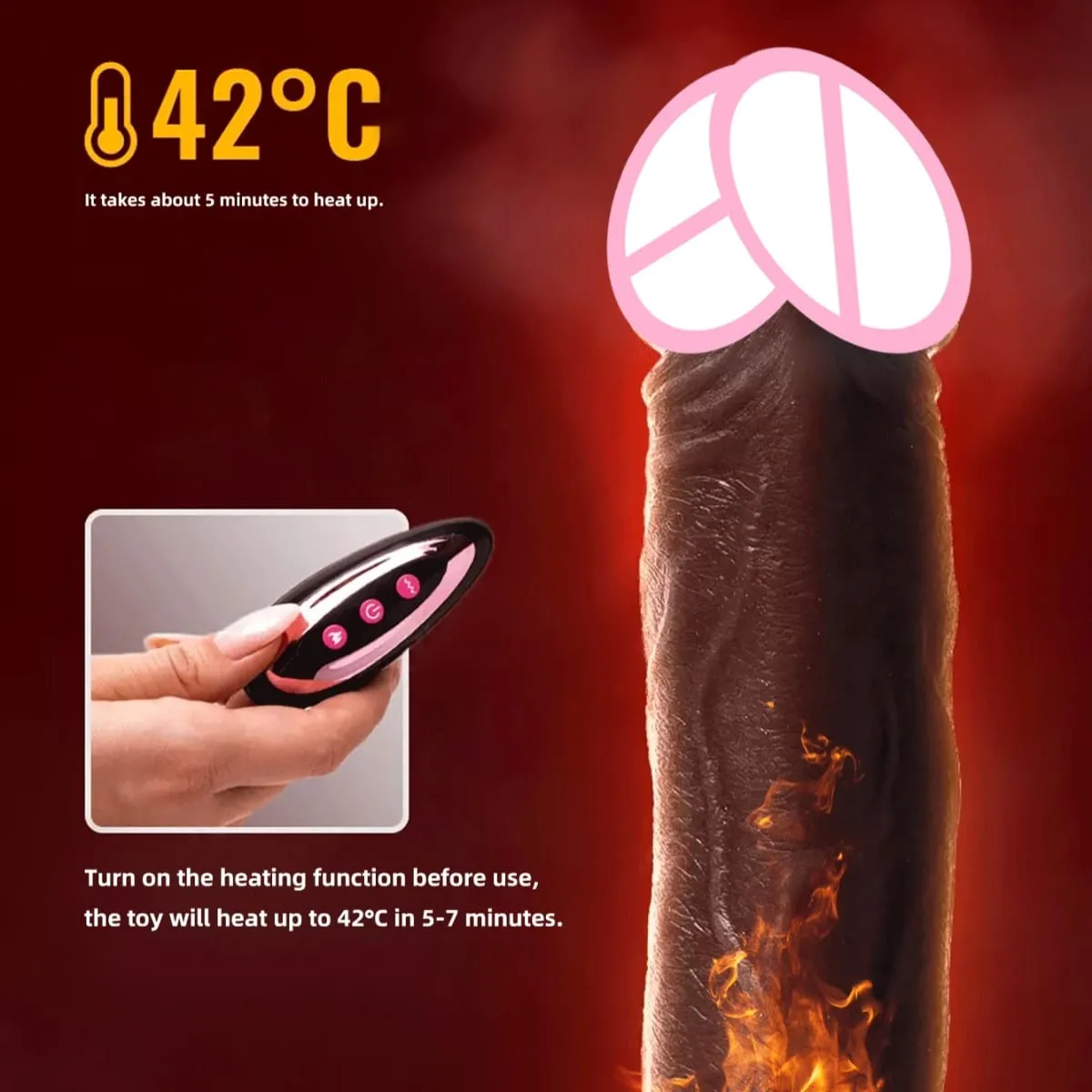 9 Vibration Modes 3 Stretching And 3 Shaking Modes Dildo Electric Female Sex Toy Silicone Dildo Telescopic Vibration Heating 18+