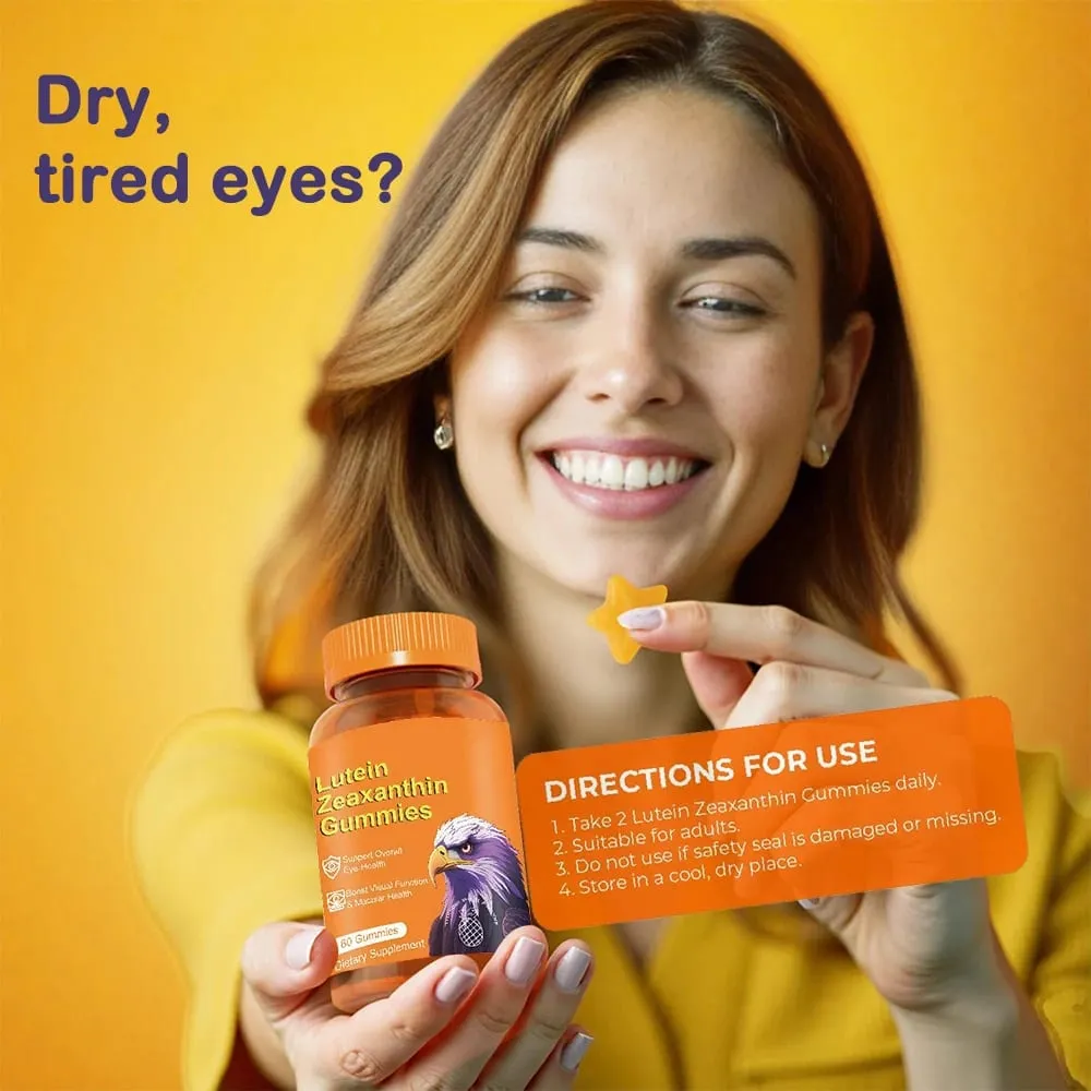 Lutein & Zeaxanthin Eye Vitamins Gummies for Daily Eye Health - 20mg Lutein Sugar-Free Gummy Blue Light Support for Adult