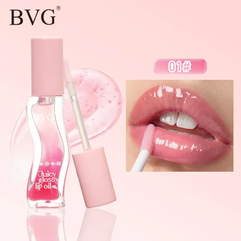 Wave Bottle Juicy Lip Oil โปร่งใส Lip Plumper Moisturizing Lip Gloss Daily Lip Makeup