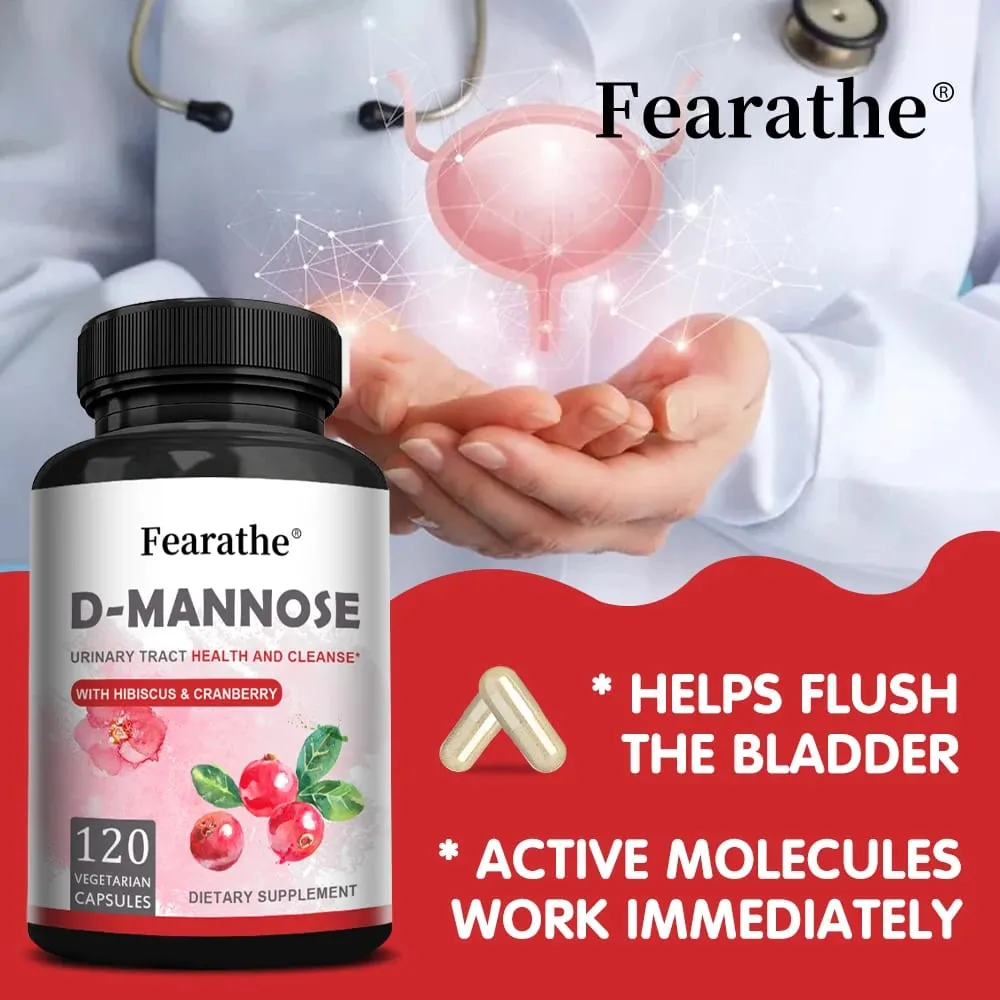 D-Mannose All-natural Urinary Tract Health Support Supplement Helps with Bladder Health Dietary Supplement 120 Capsules — image 6