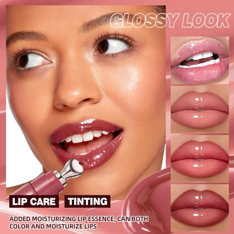 4 barvy Mirror Pearl Jemný Třpytivý Hydratační Trubkový Lesk na rty Hydratační Křišťálový Lesk Lesk na rty Glaze Layering Lip Makeup