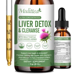 قطره سلامت کبد Mulittea با خار مریم و کنگر فرنگی - 60 میلی لیتر ترکیب گیاهی با زردچوبه سیلیمارین قاصدک و بربرین برای پاکسازی کبد و ترمیم سم زدایی و پشتیبانی روزانه