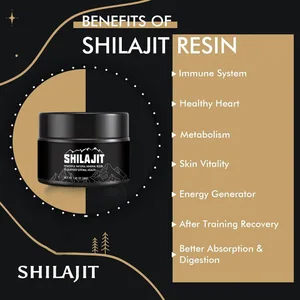 Original sibirisk ren Shilajit med fulvinsyre og spormineraler og 85+ humussyretilskudsgel til energi og immunsystem