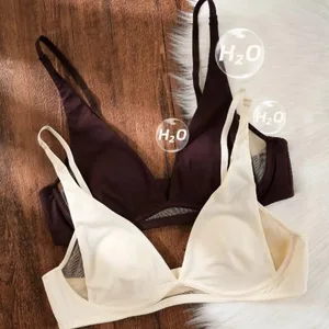 ภาษาฝรั่งเศสคำสามเหลี่ยม Bra กระต่ายหูถ้วยลึก V Bralette ไร้สายสำหรับหน้าอกขนาดเล็กไม่มีช่องว่างเซ็กซี่ชุดชั้นในชุดฤดูร้อนบาง