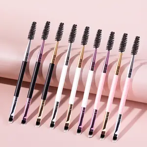 소프트 아이브로우 브러쉬 속눈썹 브러쉬 2 in 1 전문 컨투어링 아이브로우 아이라이너 메이크업 브러쉬 아이 블렌딩 코스메틱 브러쉬