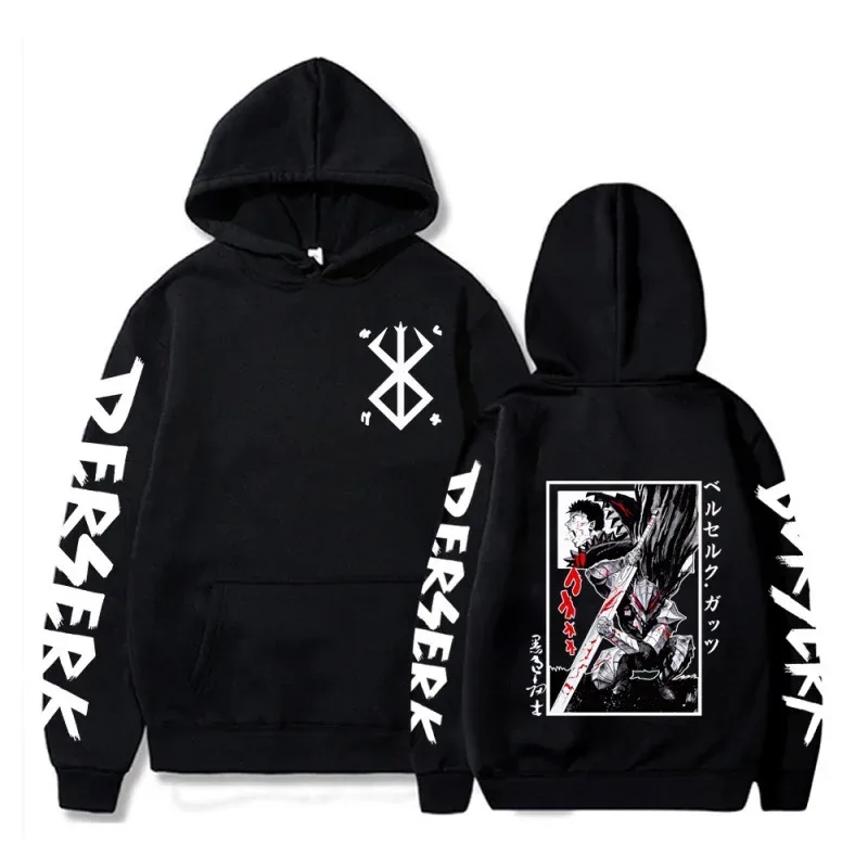 Berserk Zipper Hoodies Lalaki Babae Long Sleeve Sweatshirt Fleece Oversized Jackets Coats Nakakatuwang Berserk Japanese Anime Streetwear