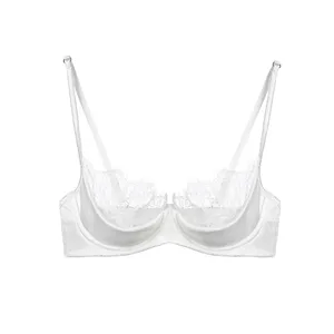 Phụ Nữ Nửa Cúp Bộ Đồ Lót Ren Pháp Ren Xanh Siêu Mỏng Sheer Mềm Mại Thoải Mái Nội Y Áo Ngực Nhỏ Áo Ngực 32‑38AB Kích Thước