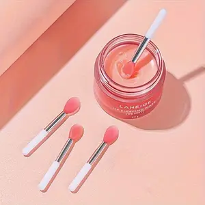 Silicone Lip Brush Set Fragrance-Free Palm-Sized Applicators for Lipstick & Masks with Dustproof Eyeshadow Makeup Brushes