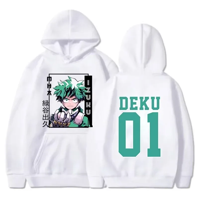 Sweat à capuche My Hero Academia Deku Anime Streetwear imprimé graphique unisexe hommes femmes surdimensionné pulls décontractés à manches longues